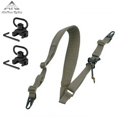 Eslinga táctica de 2 puntos con correa para rifle eslinga de ajuste rápido acolchada para tiro Foto 1 de 4