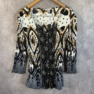 Alberto Makali Bluse Damen XL bunt ombre Animal Print Tunika Button Down Oberteil - Bild 1 von 7
