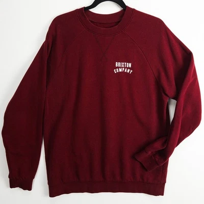 Brixton Crewneck Sweatshirt Men’s Large Red Relaxed Fit Logo Pullover Casual - Image 1 of 4