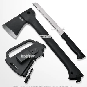 Tactical Survival Axe Outdoor Camping Hatchet with Survival Saw and Fire Starter - Picture 1 of 5