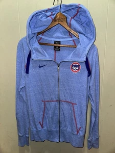 Sudadera con capucha para correr con cremallera completa Nike Chicago Cubs Cooperstown Collection para mujer talla mediana - Imagen 1 de 6
