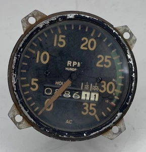 Vintage AC Aircraft Tachometer  RPM Gauge - Stamped Cessna- Wichita, KS - Bild 1 von 3