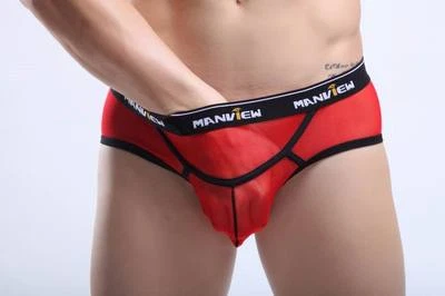 Slip mini boxer taille XL rouge transparent Manview by NEOFAN sheer sexy Ref M04