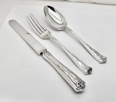 АНТИКВАРНЫЙ TIFFANY WINTHROP 3 ПК. НАБОР СТОЛОВЫХ ПРИБОРОВ ИЗ СТЕРЛИНГОВОГО СЕРЕБРА РАЗМЕР LUNCHEON, РУТ - Изображение 1 из 4