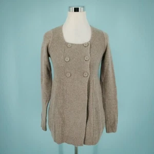 Vince Size XS Tan Button Front Long Sleeve Ribbed Wool Cashmere Cardigan Sweater - Picture 1 of 5