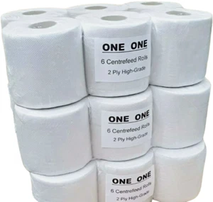 White Centrefeed Embossed 2 Ply Kitchen Roll Cleaning Wipe Paper Towel 6, 12, 18 - Picture 1 of 1