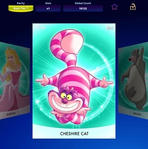 Topps Disney Collect 2020 Tier 7 Series 1 Teal Cheshire Cat Award - Picture 1 of 2