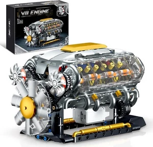 Ideas V8 Engine Building Kit for Adults, Build Your Own MOC Mini V8 Engine Model - Picture 1 of 8