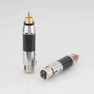 2x XLR Female to RCA Male Socket Adapter Gold Balanced Cable Plug Phono - Picture 1 of 7