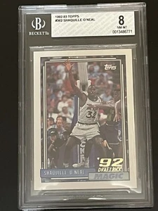 Tarjeta de novato Topps Shaquille O'Neal 1992-93 #362 BGS 8 - Imagen 1 de 2