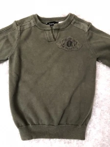 Guess Kids Sweater Size 4 V-Neck Long Sleeve Olive Green Top 100% Cotton - Picture 1 of 10