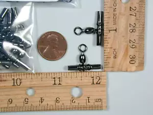 Línea transversal giratoria apta para engarzar tamaño #1 25 piezas níquel negro 2,1 mm / 0,083 ID 105 lb - Imagen 1 de 4
