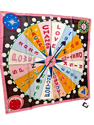 Kate Spade New York Fortune Spinner silk scarf pink multi  34" X 34" New - Image 1 of 4