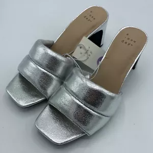 A New Day Women’s Lilah Silver Heels Size 6.5 - Picture 1 of 6
