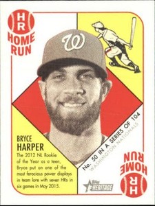2015 Topps Heritage '51 Collection Mini Red Back #50 Bryce Harper