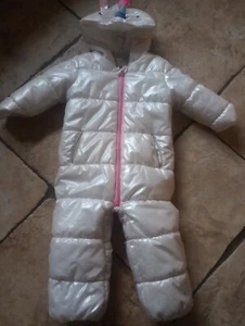 Girls unicorn 2-3 years white snowsuit Great condition - Picture 1 of 3