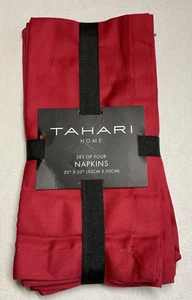 SERVILLETAS TAHARI (4) ROJAS 20 X 20 100% ALGODÓN NUEVAS EN PAQUETE - Imagen 1 de 2