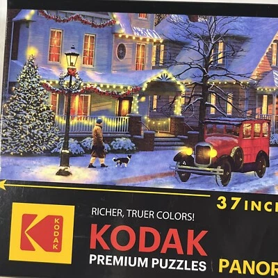 Kodak Panoramic 750 Piece Jigsaw Puzzle Christmas Evening New - Image 1 of 3