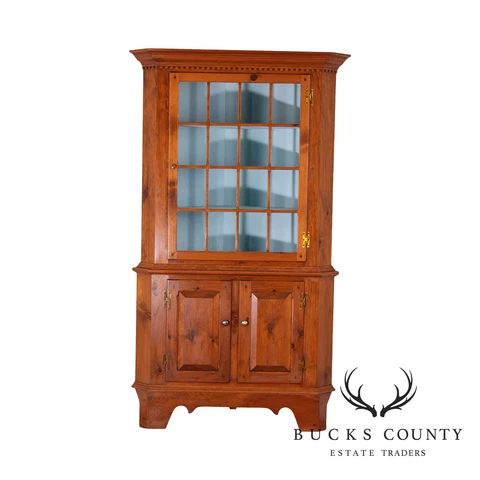 Country Pine Hand Crafted 2 Piece Corner Cabinet Cover