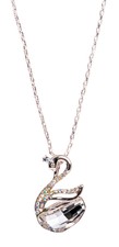 Crystals From Swarovski® Swan Pendant Necklace Rhodium Plated Authentic 1119k