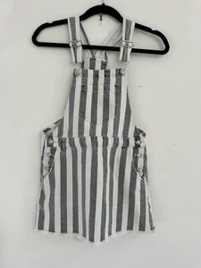 Zara Kids Collection Denim Overalls Skirt Girl's 10 Romper Striped Romper CUTE! - Picture 1 of 3