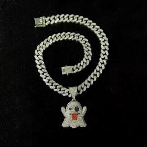 Ghost Black Eyes Cuban Link Chain - Picture 1 of 6