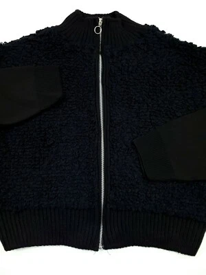 Topshop Abrigo Chaqueta Suéter Corto Negro Sólido Cremallera Completa Mujer Talla 12 Foto 1 de 4