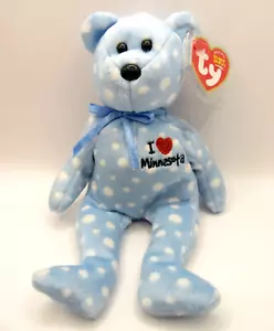 TY BEANIE BABY BEAR - I LOVE MINNESOTA - MINT CONDITION - RETIRED WITH TAGS - Picture 1 of 1