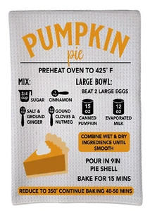 Pumpkin Pie Dessert Rezept Sublimation 16"x24" Waffeltuch Dreifachfaltung wwt-045 - Bild 1 von 1