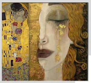 The Kiss Gustav Klimt Classic Hand Painted Oil Painting on Canvas Modern Abstrac - Picture 1 of 7