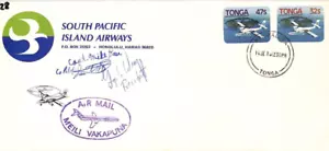 TONGA Air Mail *PILOT SIGNED* Meili Vakapuna Nukualofa SOUTH PACIFIC 1983 MJ28 - Picture 1 of 8