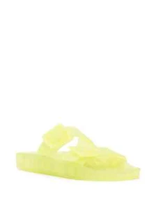 BALENCIAGA Mallorca Yellow Jelly Rubber Buckle Platform Sandal Slides Shoe 38 - Picture 1 of 6