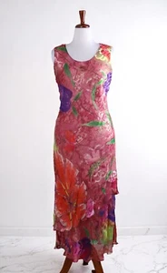 SIMPLY SILK NWT $152 Tiered Flounce Hem Floral Maxi Tank Dress Size Large - Picture 1 of 6