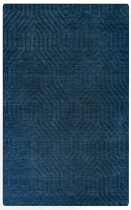 2x8 Rizzy Rugs Blue Solid Arches Peaks Geometric Runner TC8576 - Aprx 2' 6" x 8' - Picture 1 of 3