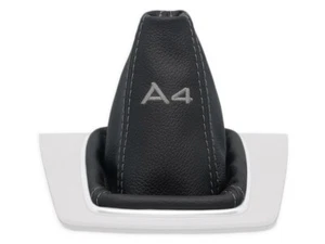FOR AUDI A4 B6 B7 2001-2007 GEAR SHIFT BOOT GAITER LEATHER EMBROIDERY GRAY - Picture 1 of 4