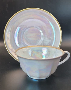 Vintage K & A Krautheim Selb Bavaria Iridescent  Lusterware teacup & saucer set - Picture 1 of 16