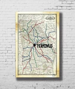 368309 The Walking Dead Terminus Map Art Decor Wall Print Poster Plakat
