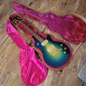 2001 Gibson Les Paul Junior Special Plus Rare Blue Sunburst Flame Top W/OHSC - Picture 1 of 23