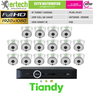 Cámara IP POE torreta de 2 MP 2/4/6/8/10/12/14/16 NVR kit de CCTV paquete sistema de seguridad - Imagen 1 de 9