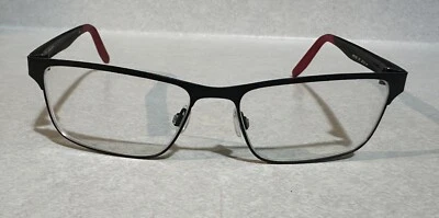 NIKE 8130 073 Black/Red Mens Rectangle Full Rim Eyeglasses 56-16-140 - Imagem 1 de 4