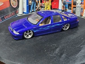 VINTAGE Jada Dub City 1996 Chevrolet Impala SS Blue WITH FLAMES - Picture 1 of 23