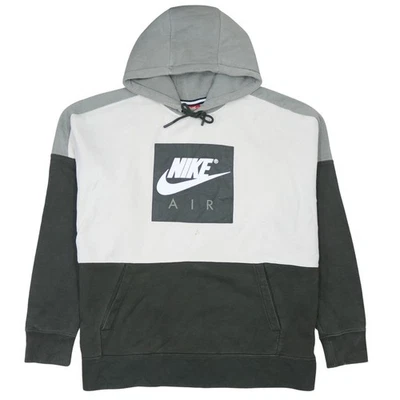 Nike Air Mens XL Pullover Hoodie Grey White Black Logo Sportswear - Image 1 of 4