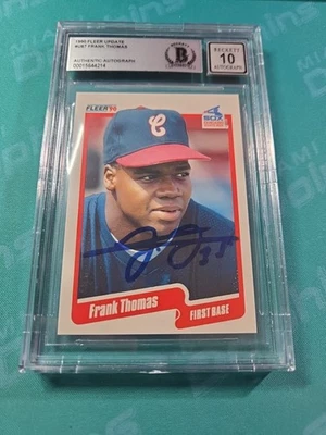 1990 Fleer Frank Thomas RC Autograph Beckett 10!! Chicago White Sox  - Image 1 of 4