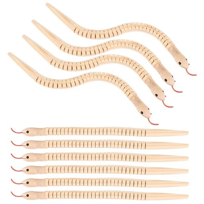 10Pcs 12 Inch Unfinished Wooden Wiggly Snakes Jointed Flexible Wooden Snake8560 - image 1 of 4