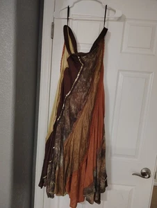 Vintage Fairycore skurriles Boho Patchwork Festival Kleid - lange elegante Beine Gr. M - Bild 1 von 6