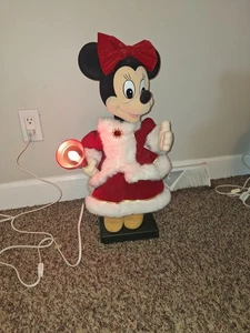Disney Minnie Mouse Mrs Clause Motionette Rare Christmas Animation Figurine  - Picture 1 of 2