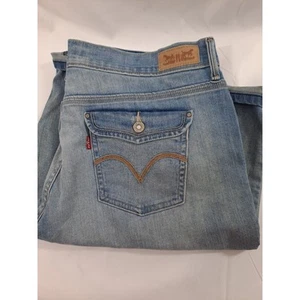 Levi's Shorts Womens 10 Blue Denim Camp Square Flap Pockets MedWash - Picture 1 of 5