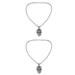 2pcs Vintage Men's Style Alloy Necklace Pendant with Chain ( ) - Picture 1 of 12