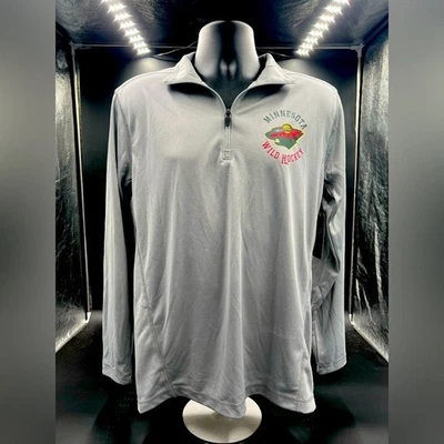 Мужская Minnesota Wilds хоккей четверть молнии маленький. От ямы до ямы 19,5 длина 27. - Изображение 1 из 4