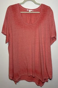 Women’s Seven7 Shortsleeve Tunic Tshirt Peach Size 2X Lightweight EUC - Picture 1 of 5